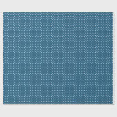 Donkerblauw en witte poka dot patroon cadeaupapier (Vlak)
