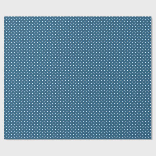 Donkerblauw en witte poka dot patroon cadeaupapier (Vlak)