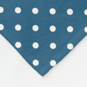 Donkerblauw en witte poka dot patroon fleece deken (Hoek)
