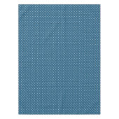 Donkerblauw en witte poka dot patroon tafelkleed (Voorkant)