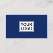 Donkerblauw en witte professionele logo visitekaartje (Achterkant)