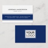 Donkerblauw en witte professionele logo visitekaartje (Voorkant / Achterkant)