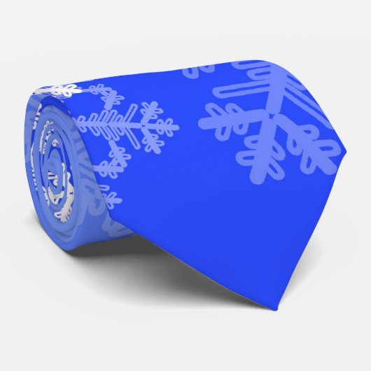 Donkerblauw en witte sneeuwvlokken voor kerstmis stropdas (Opgerold)