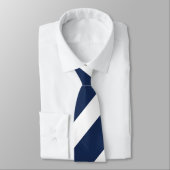 Donkerblauw en witte streep stropdas (Gebonden)