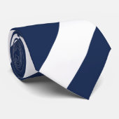 Donkerblauw en witte streep stropdas (Opgerold)