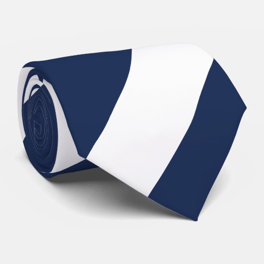 Donkerblauw en witte streep stropdas (Opgerold)