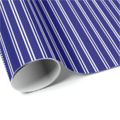 Donkerblauw en witte strepen cadeaupapier (Rol Hoek)