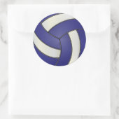 Donkerblauw en witte volleybal ronde sticker (Tas)