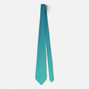 Donkerblauw en Zachte Cyaan Aqua Gradient Ombre Stropdas