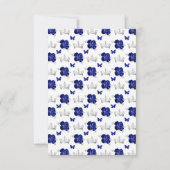 Donkerblauw en zilver blond haar prinses RSVP kaartje (Achterkant)