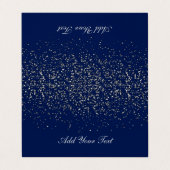 Donkerblauw en zilver Confetti | Kaarten plaatsen (Buitenkant ongevouwen)