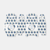 Donkerblauw en zilver Elegante bloemen Sweet Sixte Bedankdoosjes (Uitgevouwen)