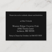 Donkerblauw en Zilver Marmer - Receptie Informatiekaartje (Achterkant)