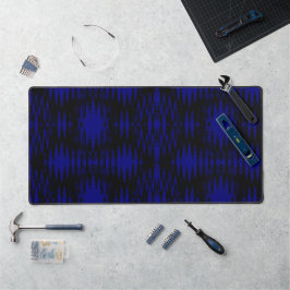 Donkerblauw en zwart druppelpatroon bureaumat