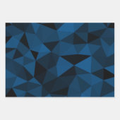 Donkerblauw en zwart geometrisch maaspatroon inpakpapier vel (Voorkant 2)