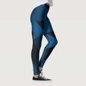 Donkerblauw en zwart geometrisch maaspatroon leggings (Rechts)