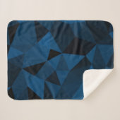 Donkerblauw en zwart geometrisch maaspatroon sherpa deken (Voorkant (horizontaal))