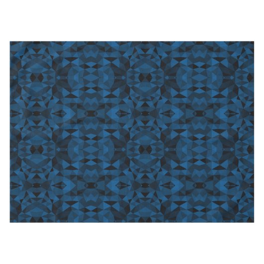Donkerblauw en zwart geometrisch maaspatroon tafelkleed (Voorkant (Horizontaal))