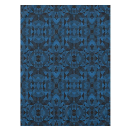 Donkerblauw en zwart geometrisch maaspatroon tafelkleed (Voorkant)