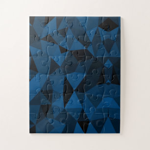 Donkerblauw en zwart geometrisch meshpatroon legpuzzel