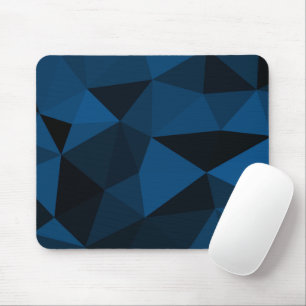 Donkerblauw en zwart geometrisch meshpatroon muismat