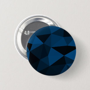 Donkerblauw en zwart geometrisch meshpatroon ronde button 5,7 cm