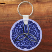Donkerblauw en zwart-Keltische Art Trinity Knot Sleutelhanger (Voorkant)