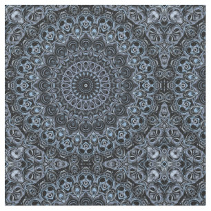Donkerblauw en zwart Mandala patroon ontwerp Stof