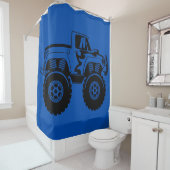 Donkerblauw en zwart monster Tuck Shower Curtain Douchegordijn (In situ)