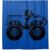 Donkerblauw en zwart monster Tuck Shower Curtain Douchegordijn (Voorkant)