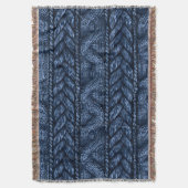 Donkerblauw faux brok gebreid deken (Voorkant Verticaal)