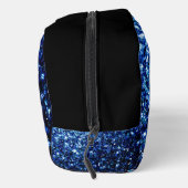 Donkerblauw faux glitter fonkelt zwart Monogram Toilettasje (Rechts)