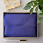 Donkerblauw flesje Succulent Pattern Metallic Tissuepapier (Geschenk)