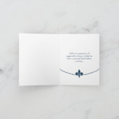 Donkerblauw Fleur de Lis Foto bedankt kaarten (Binnen)