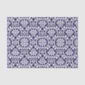  donkerblauw Floral Damask Tissuepapier (Voorkant)