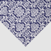  donkerblauw Floral Damask Tissuepapier (Detail)