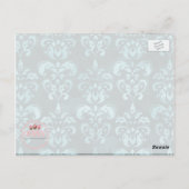 Donkerblauw Frans Damask "Dank u" Briefkaart (Achterkant)