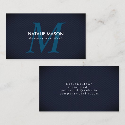 Donkerblauw gaas visitekaartje (Voorkant / Achterkant)