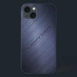 Donkerblauw Geborsteld Aluminium Metaal Look-Monog Case-Mate iPhone Case<br><div class="desc">Donker gedempt blauw geborsteld aluminium blikpatroon. Aangepast en optioneel monogram. Het ontwerp is beschikbaar voor andere producten en kan worden aangevraagd voor elk product dat we aanbieden bij Zazzle.</div>