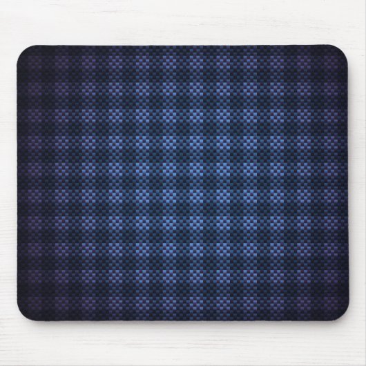 Donkerblauw gecheckte koolstofvezel voorzien van e muismat (Voorkant)