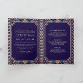 Donkerblauw Geel Ikat All in One Sikh Huwelijk (Binnen)