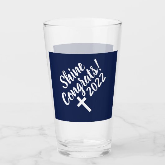 Donkerblauw gefeliciteerd Afstuderen Bijbelversie Glas (Voorkant)
