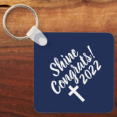 Donkerblauw gefeliciteerd Afstuderen Bijbelversie Sleutelhanger (Voorkant)