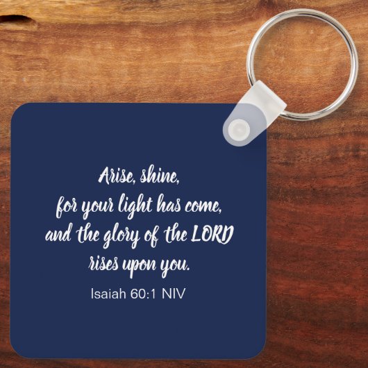 Donkerblauw gefeliciteerd Afstuderen Bijbelversie Sleutelhanger (Achterkant)