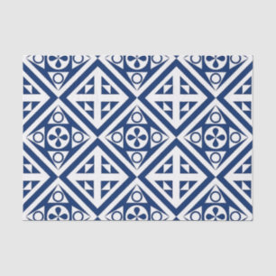 Donkerblauw Geometrisch Blok Tissuepapier