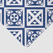 Donkerblauw Geometrisch Blok Tissuepapier (Detail)