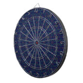 Donkerblauw geometrisch dartbord (Voorkant Rechts)