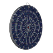 Donkerblauw geometrisch dartbord (Voorkant Links)