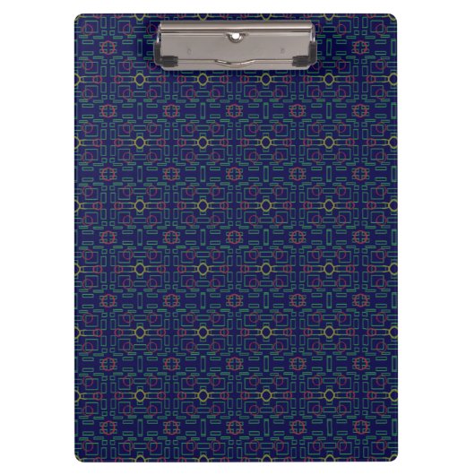 Donkerblauw geometrisch klembord (Voorkant)
