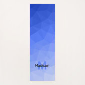Donkerblauw geometrisch maaspatroon van de gradiën yogamat (Voorkant)